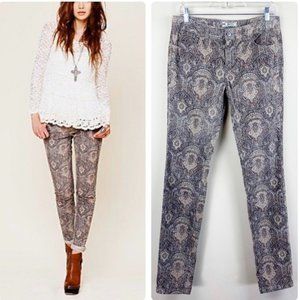 Free People Corduroy Paisley Print Pants
